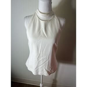 Cushnie Et Ochs Cream Sleeveless Choker Cutout Top sz 6